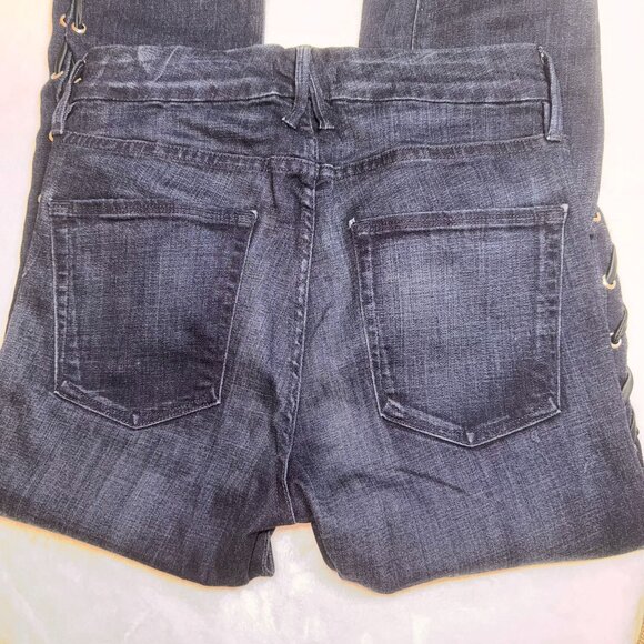 A0011 Good American Good Legs High Rise Back Lace-Up Skinny Jeans Sz 6 - Picture 13 of 13